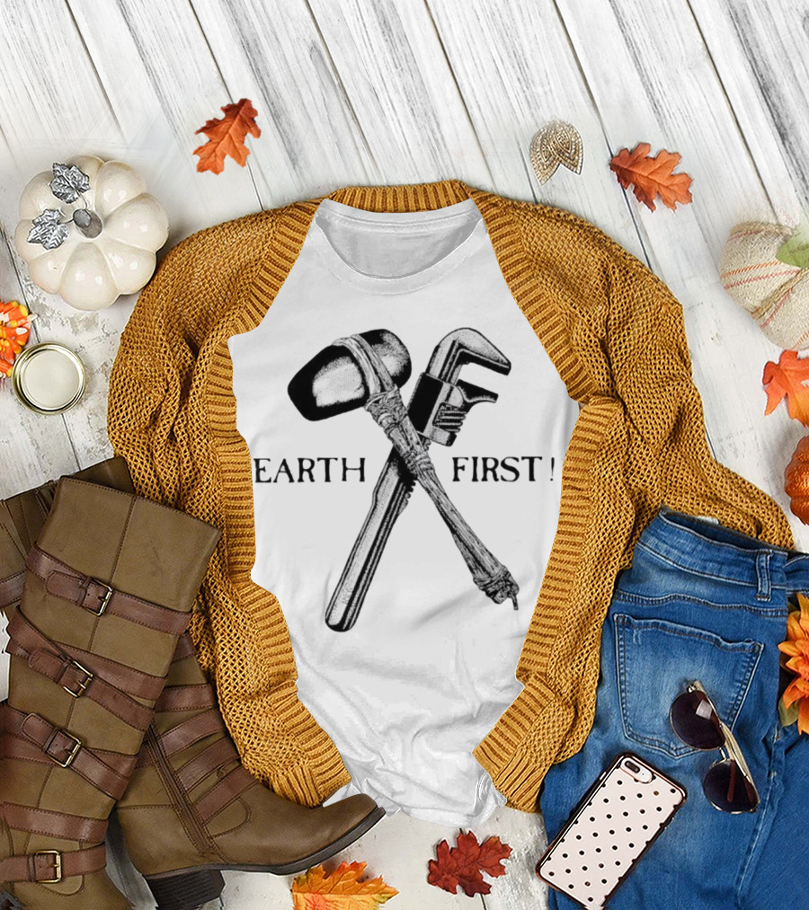 Earth First Hammer and Wrench Emblem T-Shirt