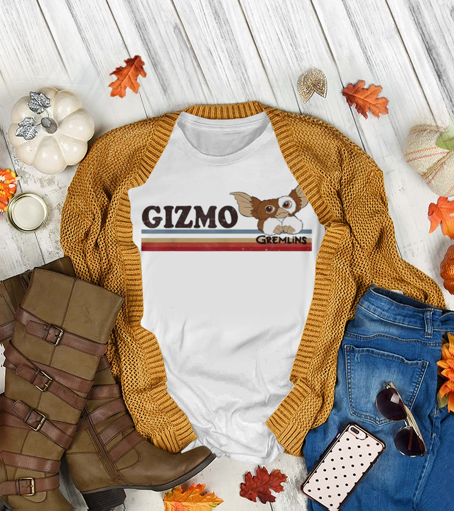Gizmo Gremlins Vintage Stripes Retro Rainbow Style T-Shirt