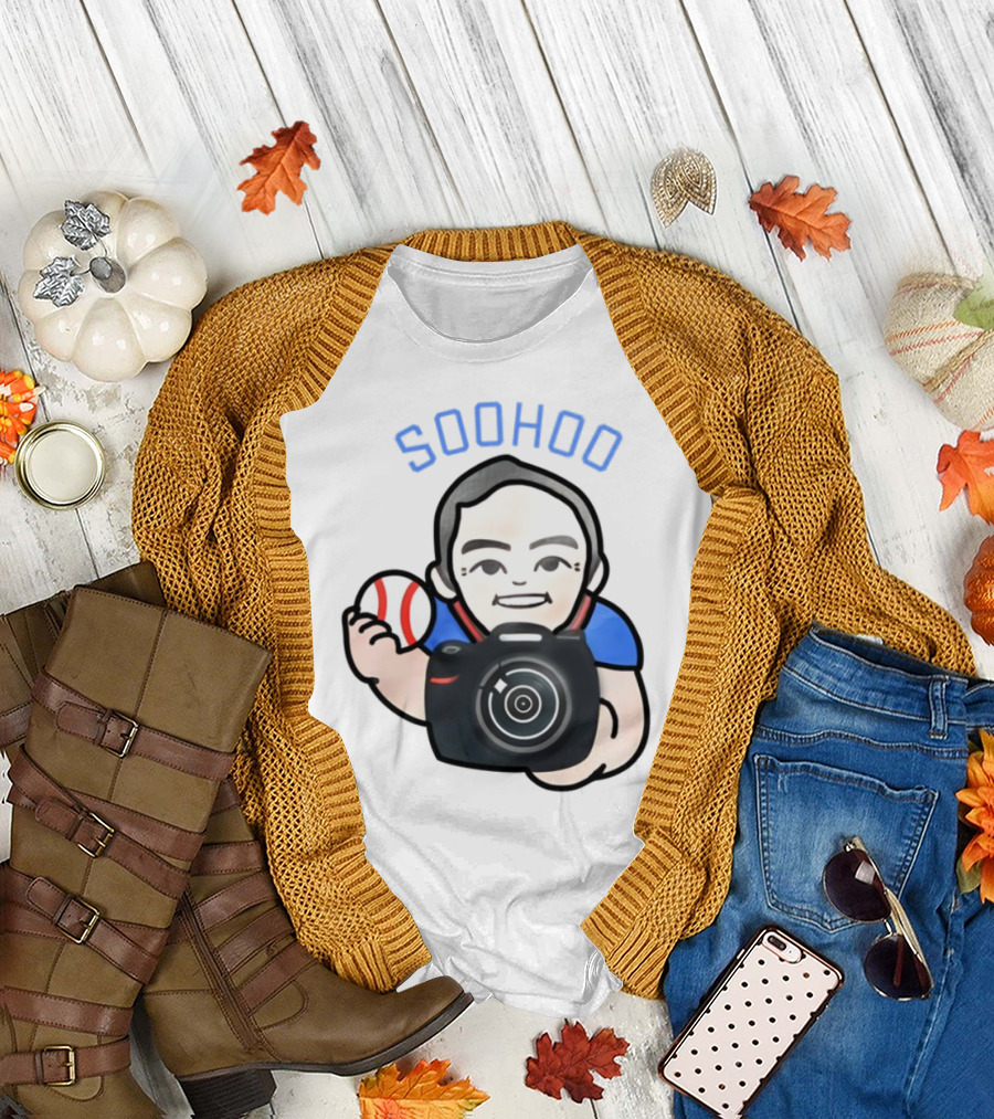 Soohoo Baseball Photographer Character Holding Camera and Ball T-Shirt