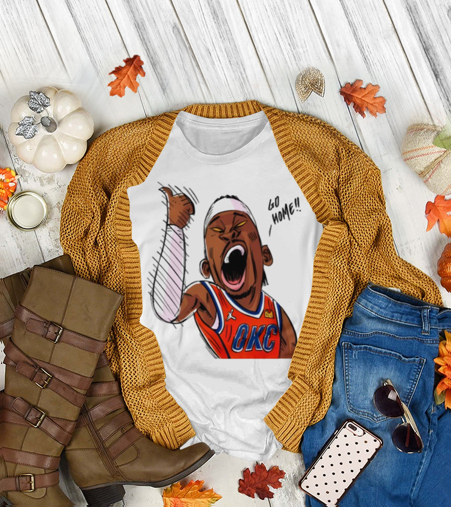Oklahoma City Thunder Basketball OKC Go Home Cartoon Player T-Shirt