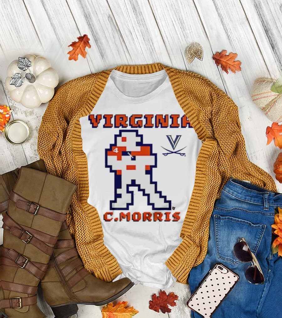 Virginia C. Morris Football Retro Pixel Quarterback 4 T-Shirt