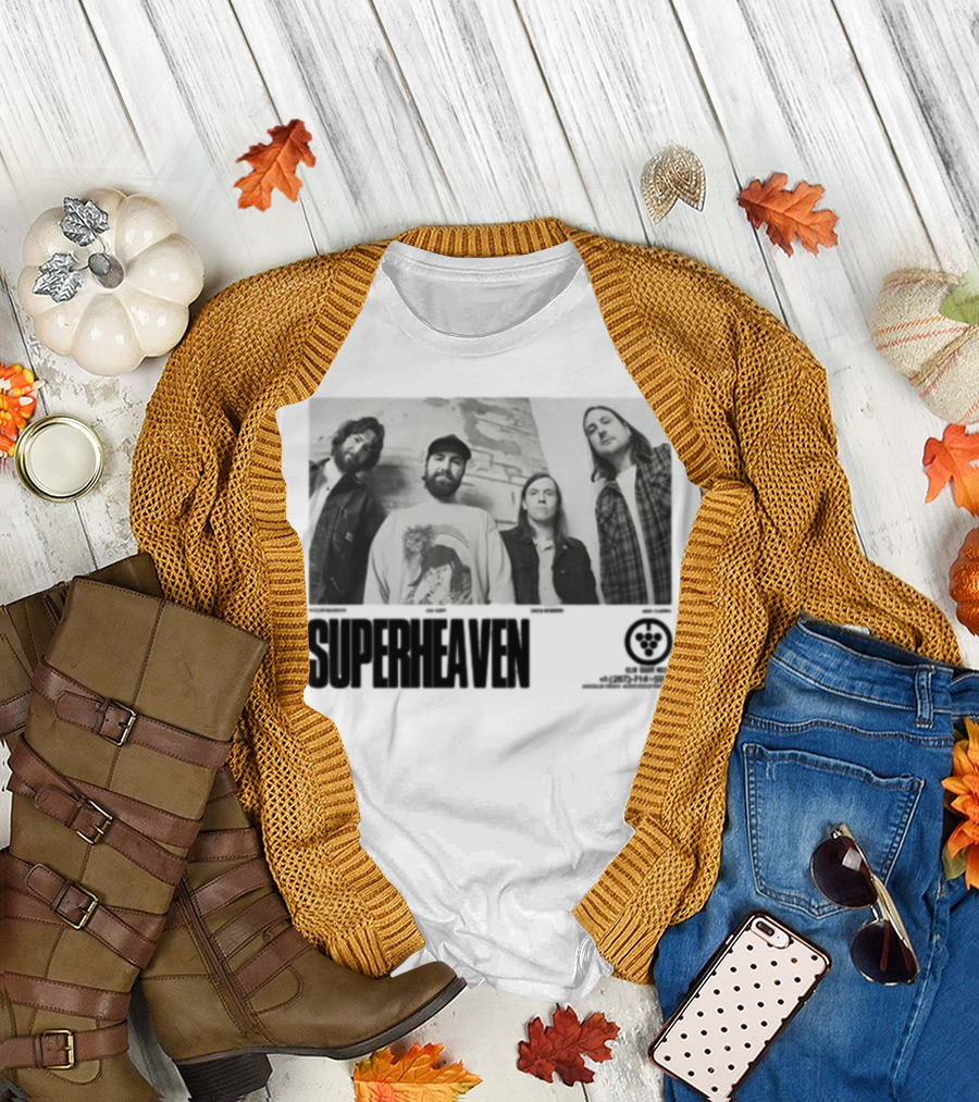 Superheaven Run For Cover Records Band Promo Vintage Black and White T-Shirt