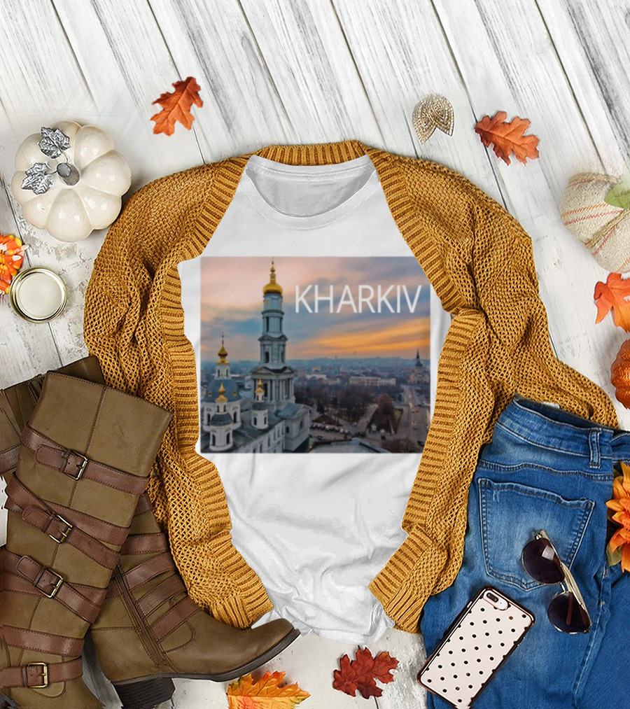 Kharkiv Cityscape with Iconic Golden Domes T-Shirt