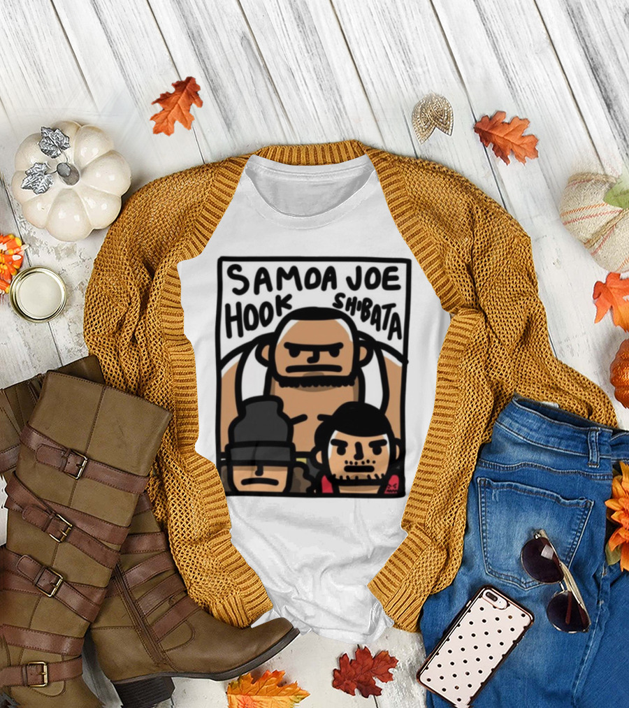 Samoa Joe Hook Shibata Cartoon Characters T-Shirt