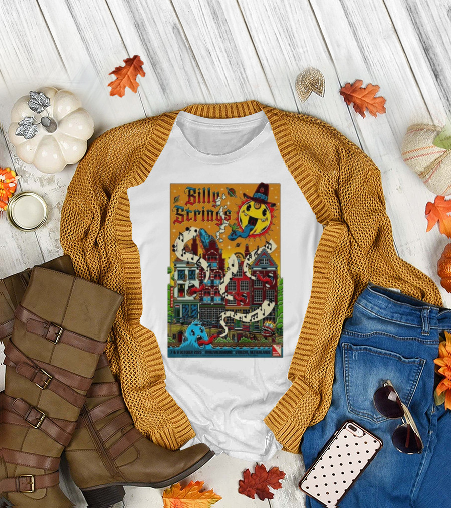 Billy Strings TivoliVredenburg Utrecht Netherlands October 7-8 2025 Music Festival Psychedelic Cityscape Design T-Shirt