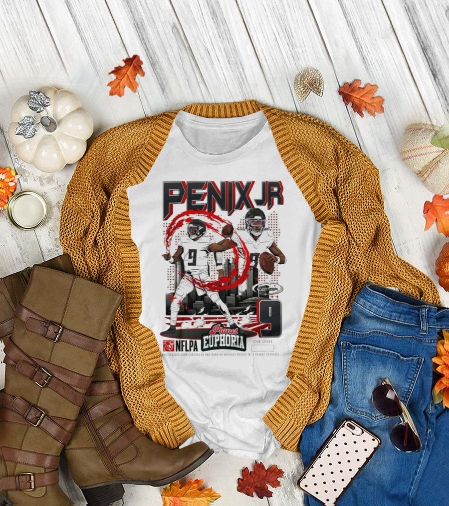 Penix Jr. NFLPA Planet Euphoria Number 9 Football Theme T-Shirt
