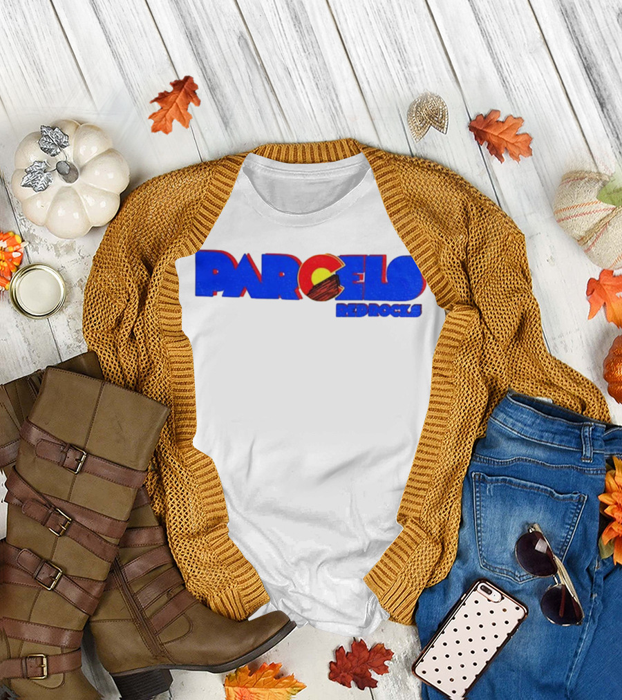 Parcels Red Rocks Colorado Flag Theme T-Shirt