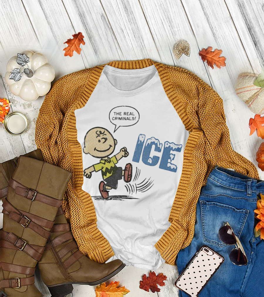 Charlie Brown Kicking The Real Criminals ICE T-Shirt