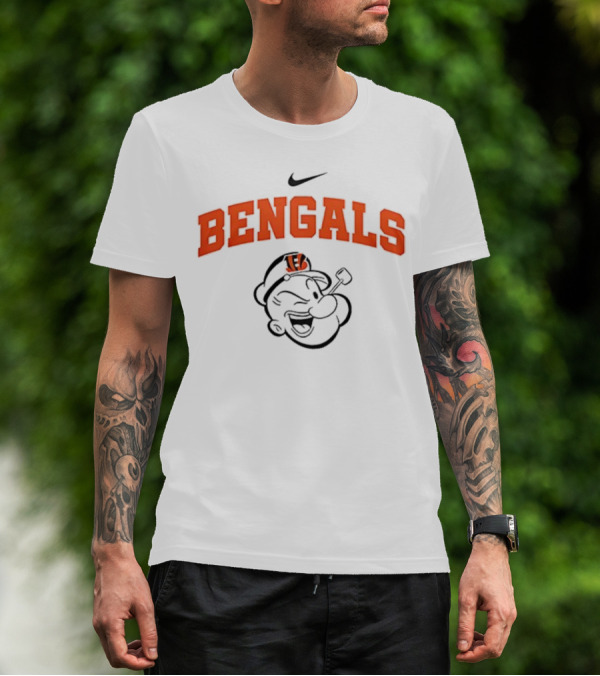 Cincinnati Bengals Popeye Collaboration I Yam What I Yam Football Fan Apparel T-Shirt