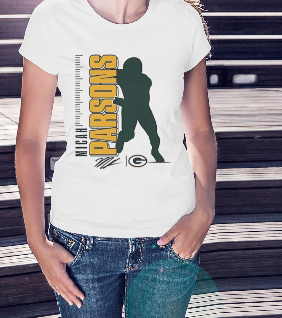 Green Bay Packers Micah Parsons Signature Silhouette T-Shirt