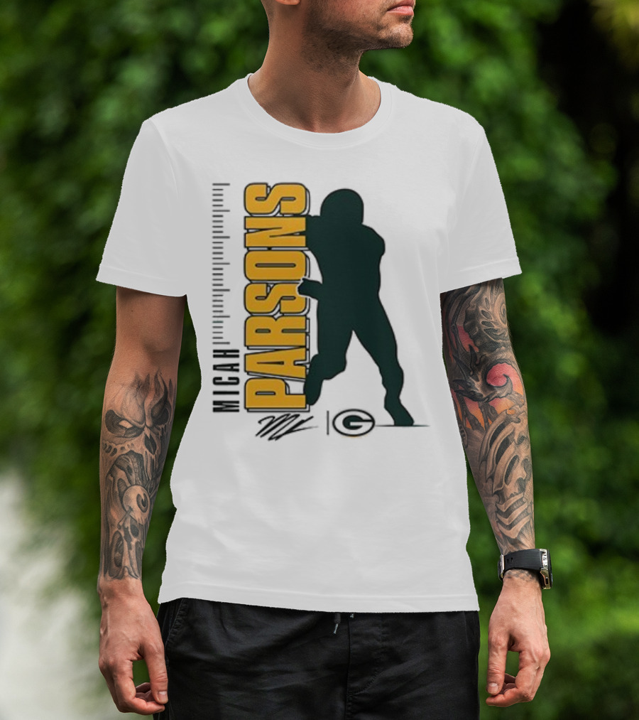 Green Bay Packers Micah Parsons Signature Silhouette T-Shirt