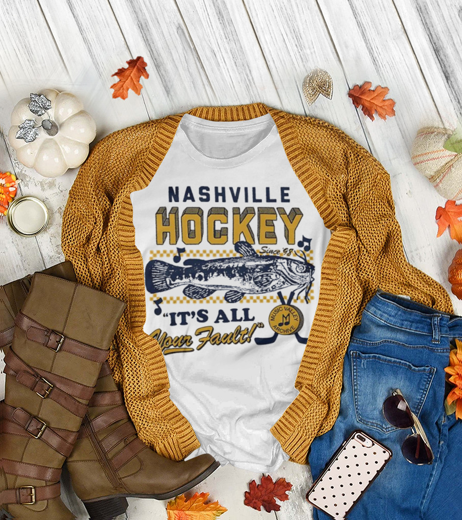 Nashville Hockey It's All Your Fault Mustard Catfish Music Valley Archive T-Shirt