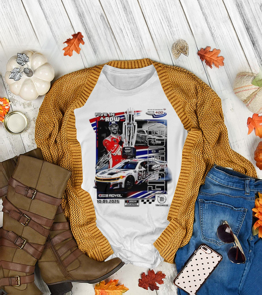 Shane van Gisbergen NASCAR Cup Series Win Five in a Row 2025 Bank of America ROVAL 400 T-Shirt