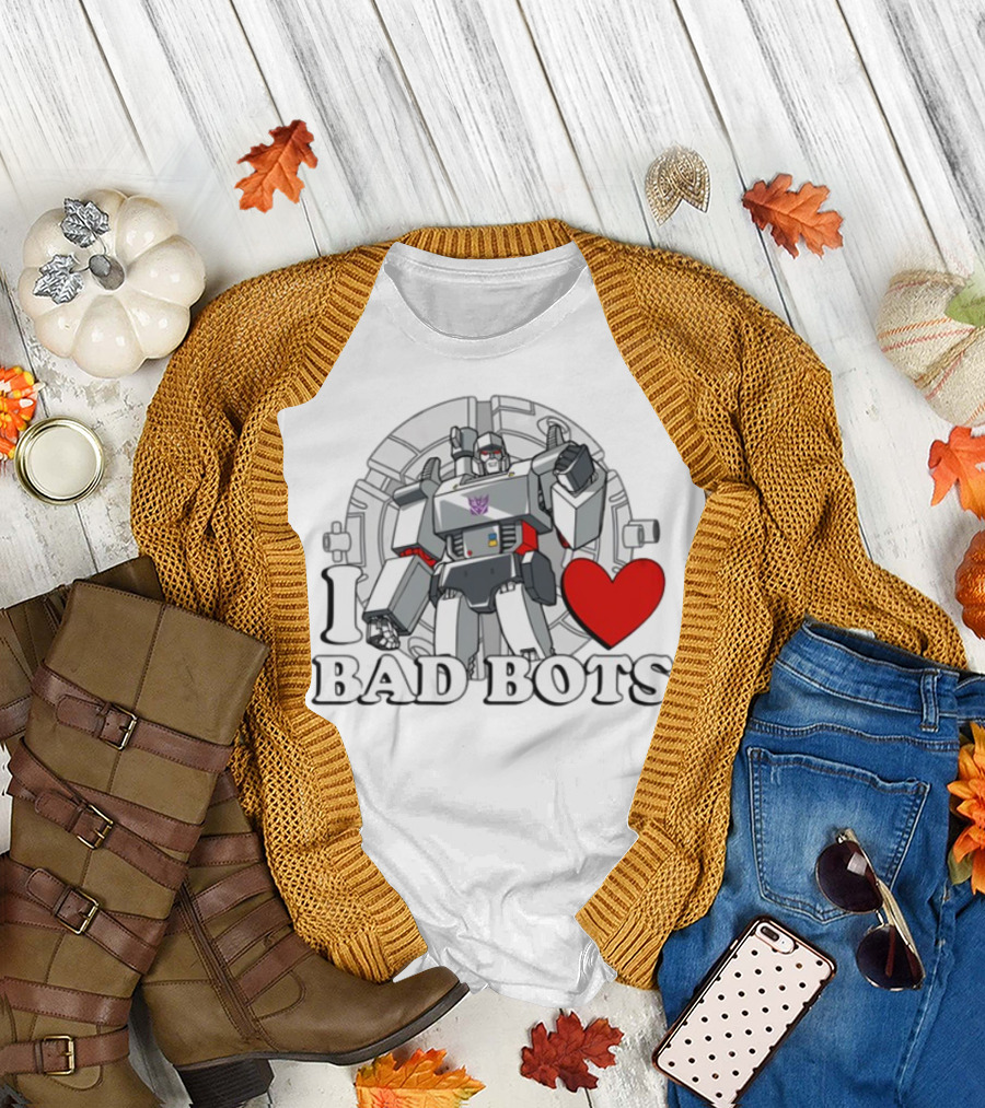 I Love Bad Bots Megatron Fan Favorite Retro 80s Style T-Shirt