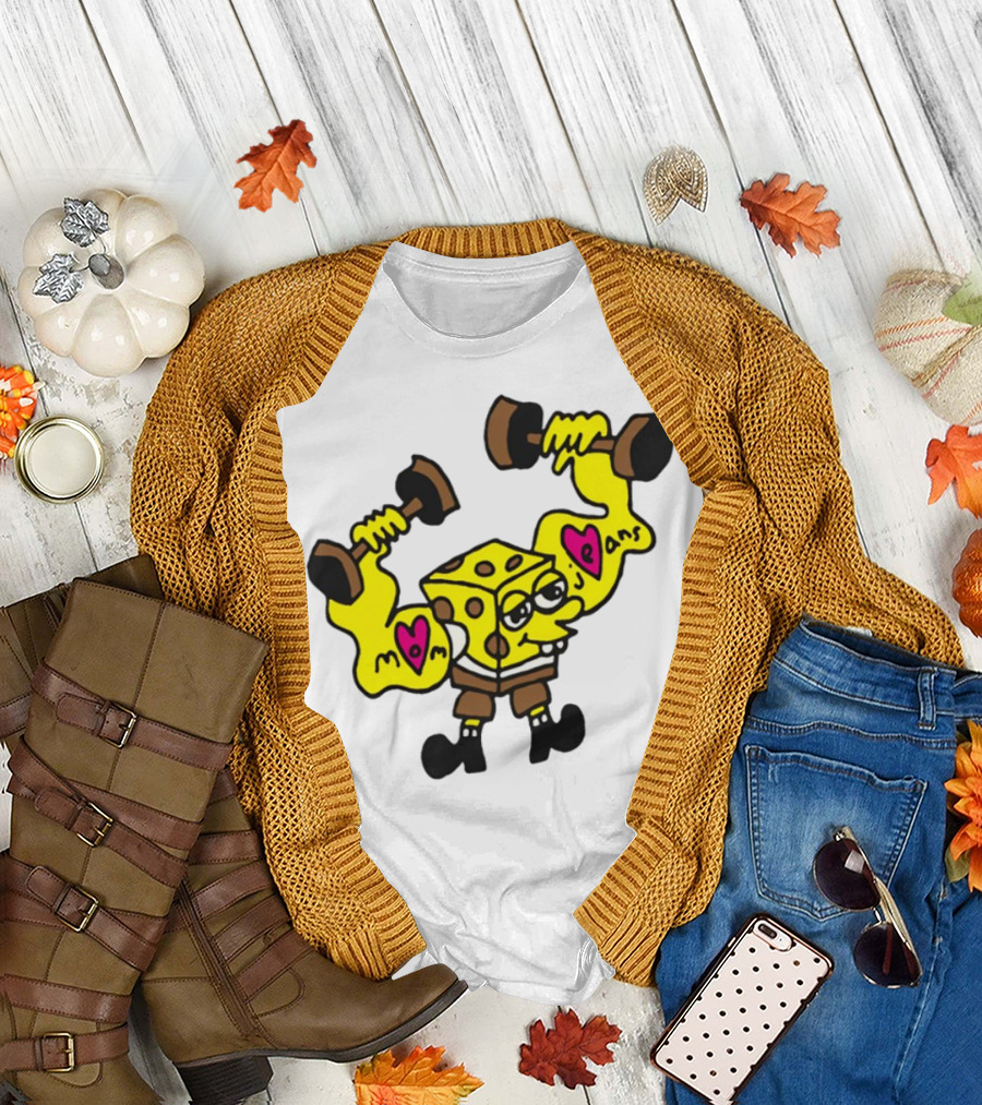 Musclebob Lovepants Mom Jeans Spongebob Dumbells T-Shirt