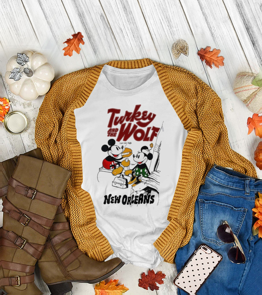Turkey And The Wolf Mickey Mouse Minnie Mouse New Orleans Cheese T-Shirt
