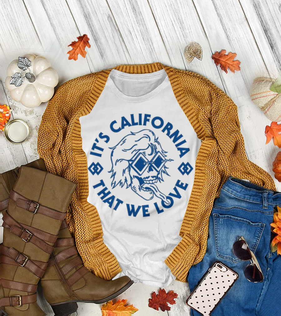 It's California That We Love Blues Sunglasses Graphics Brooksnielsen T-Shirt