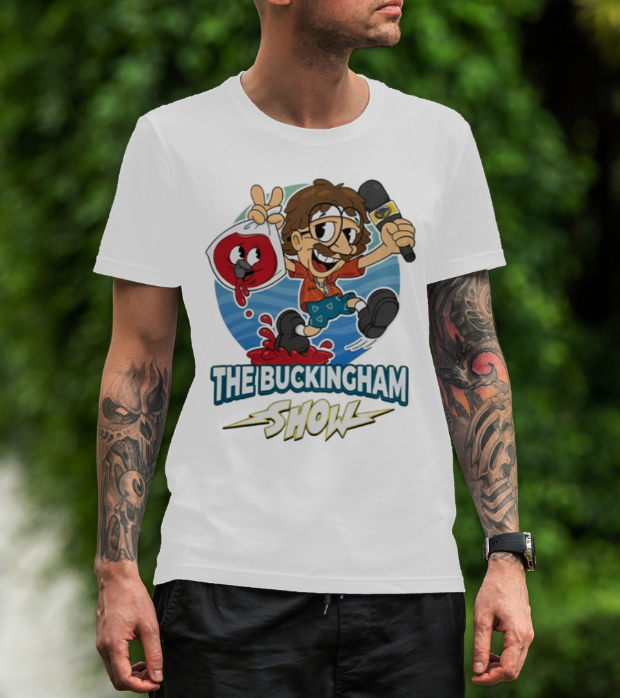 The Buckingham Show Bagged Wine Cartoon Character Fun Adventure T-Shirt