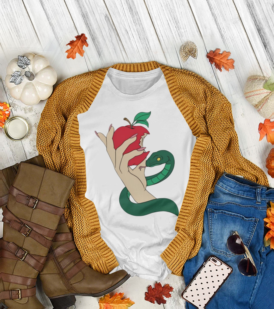 Eve Was Framed Ewf Colorful Snake and Apple T-Shirt
