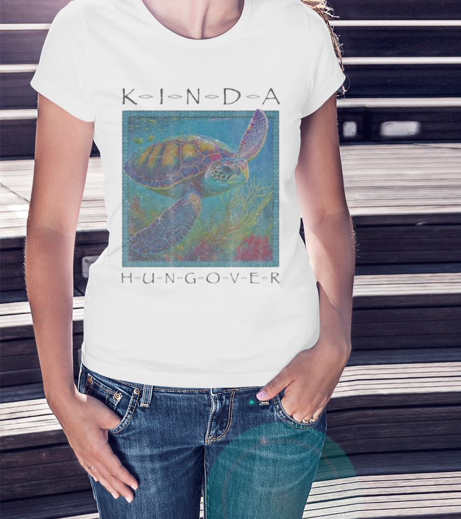 Kinda Hungover Turtle Ocean Scene T-Shirt