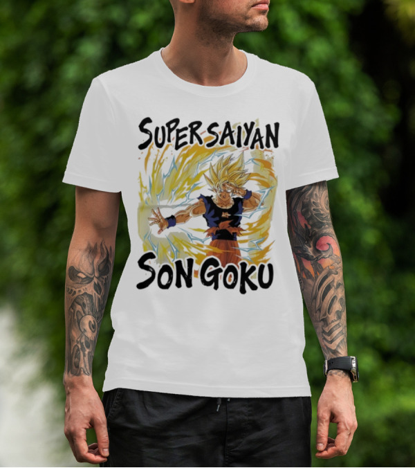Super Saiyan Son Goku Dragon Ball Z Power Burst Aura Icon T-Shirt