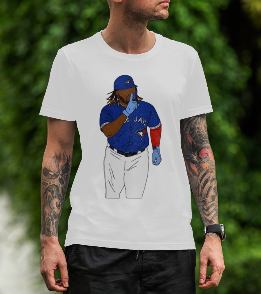Vladimir Guerrero Jr Shhh Gesture Toronto Blue Jays Player Iconic Pose T-Shirt