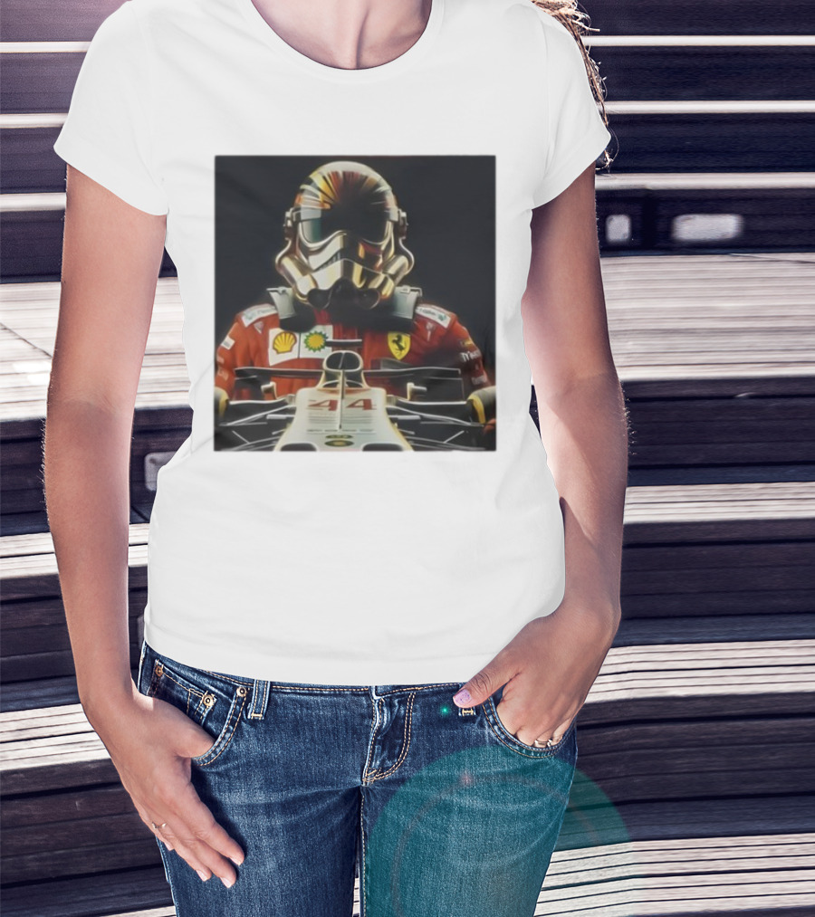 George Lucas Stormtrooper Formula 1 Ferrari Shell Petronas Mercedes Racing 44 T-Shirt