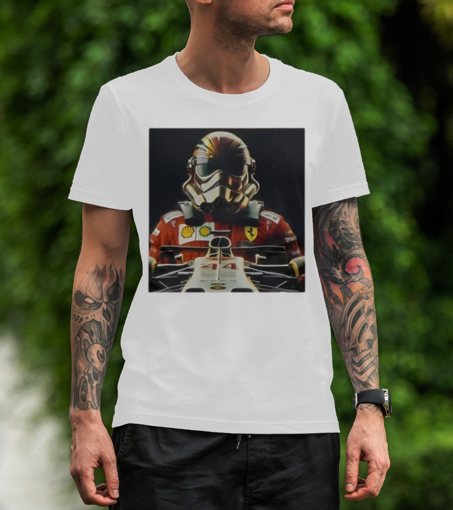George Lucas Stormtrooper Formula 1 Ferrari Shell Petronas Mercedes Racing 44 T-Shirt
