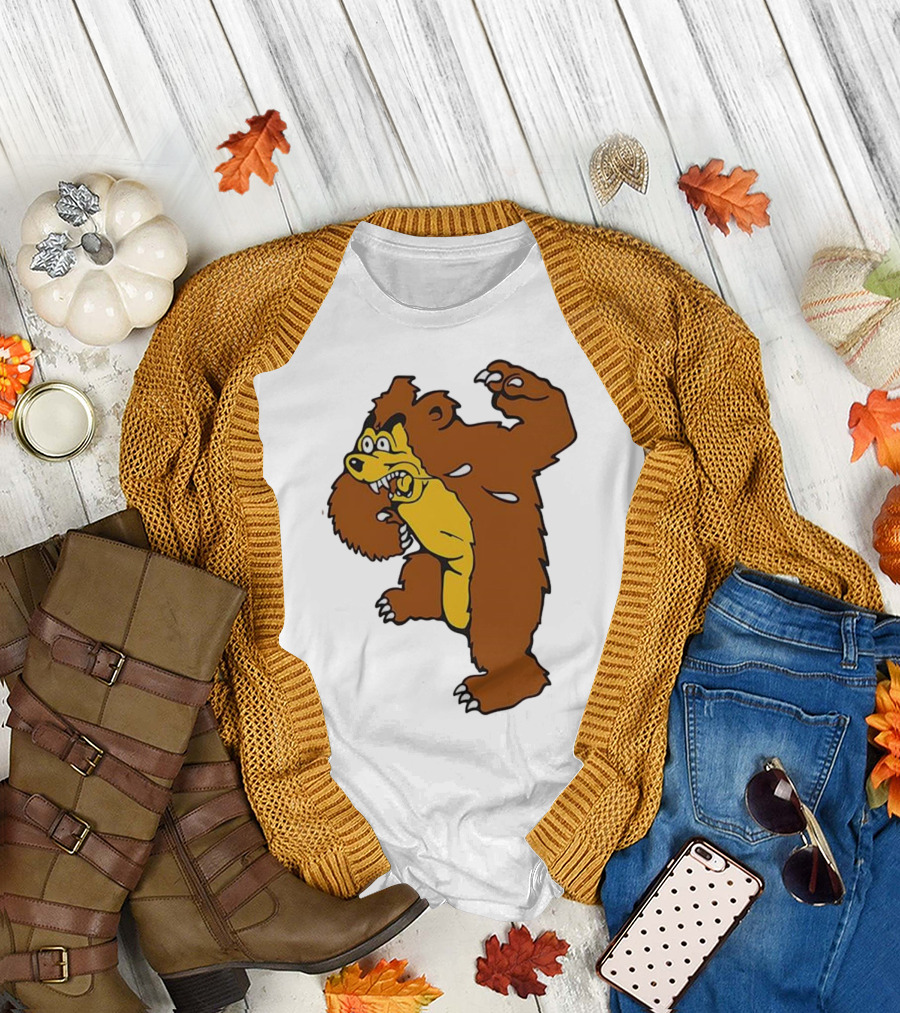 Montana Grizzlies Retro Monety Mascot Bear T-Shirt