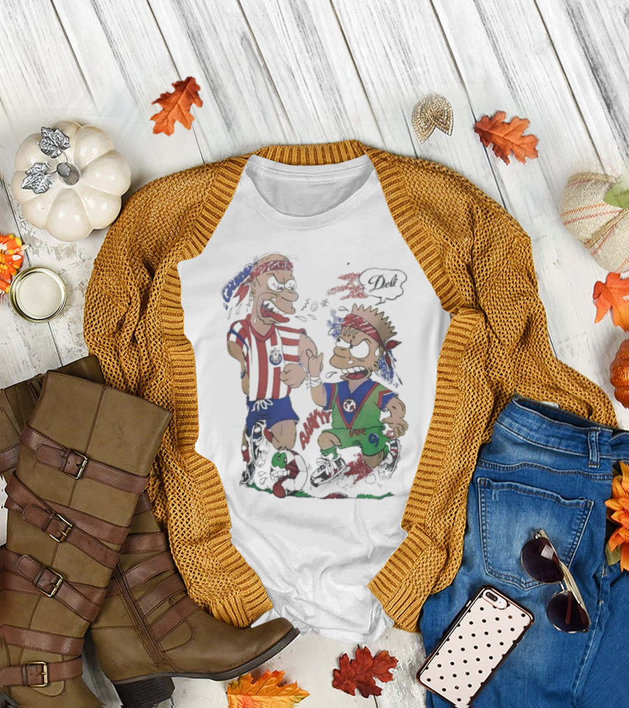 The Simpsons Homer C.D. Guadalajara Bart Club América Soccer Rivalry T-Shirt