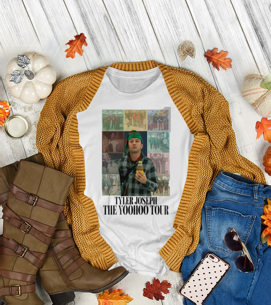 Eggtyler Tyler Joseph Yoohoo Tour Getränkflasche Elf Hemd Karo Holzfäller Look 2023 Collage T-Shirt
