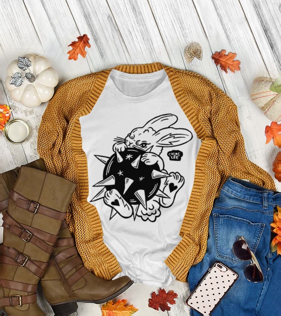 Morningstar Bunny Spiked Star Rabbit Design T-Shirt