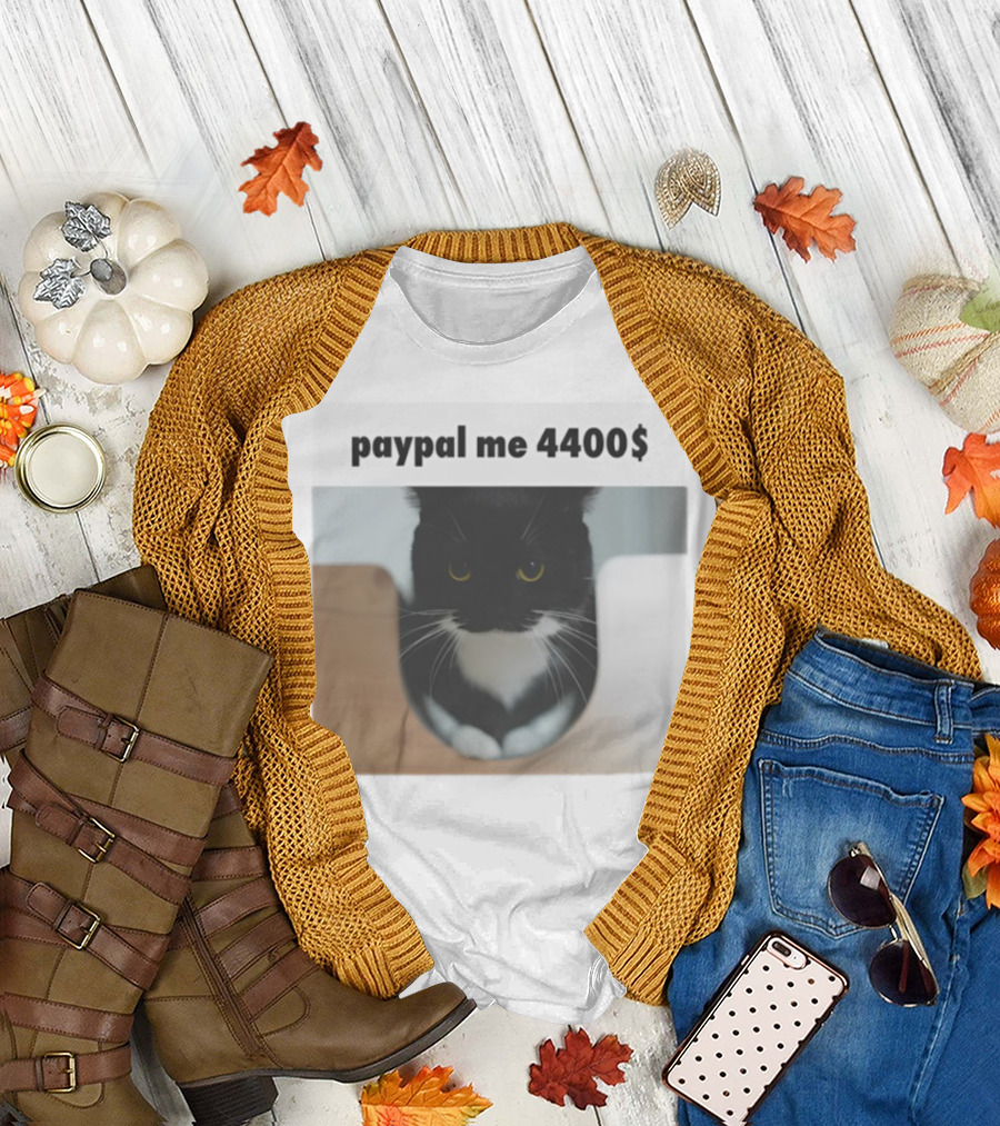 paypal me 4400$ black cat T-Shirt