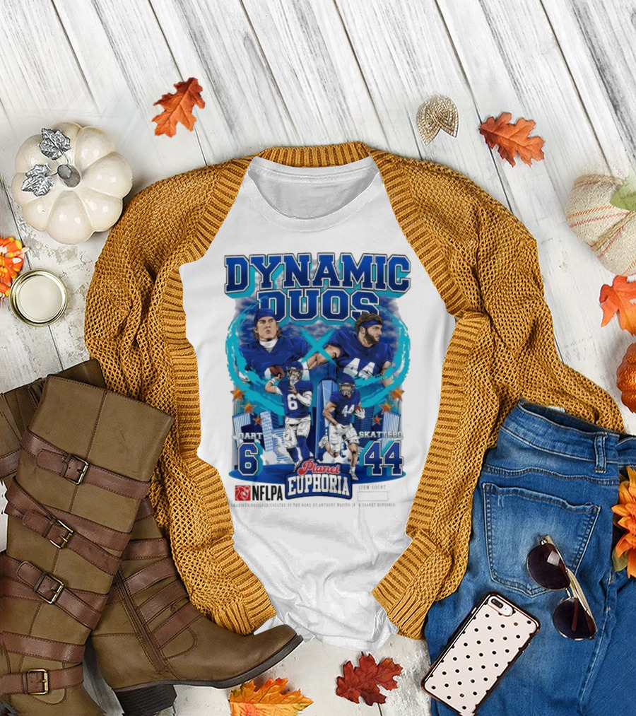 Dynamic Duos Jaxson Dart Cam Skattebo Planet Euphoria New York Giants T-Shirt