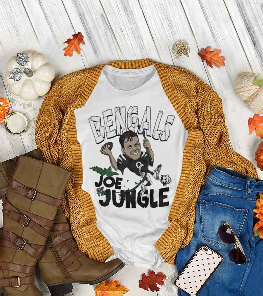 Bengals Joe of the Jungle Caricature Football Player Artwork T-Shirt