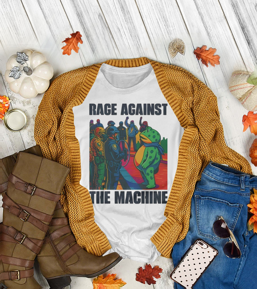 Rage Against The Machine Portland Frog Anti-ICE Protest Imagery T-Shirt