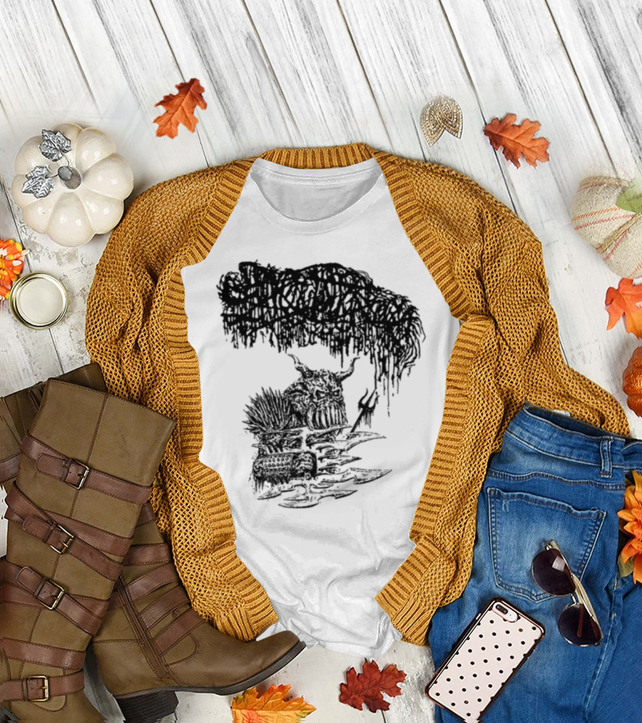 Sanguisugabogg Warlord Album Cover Art Demonic Skull Imagery T-Shirt