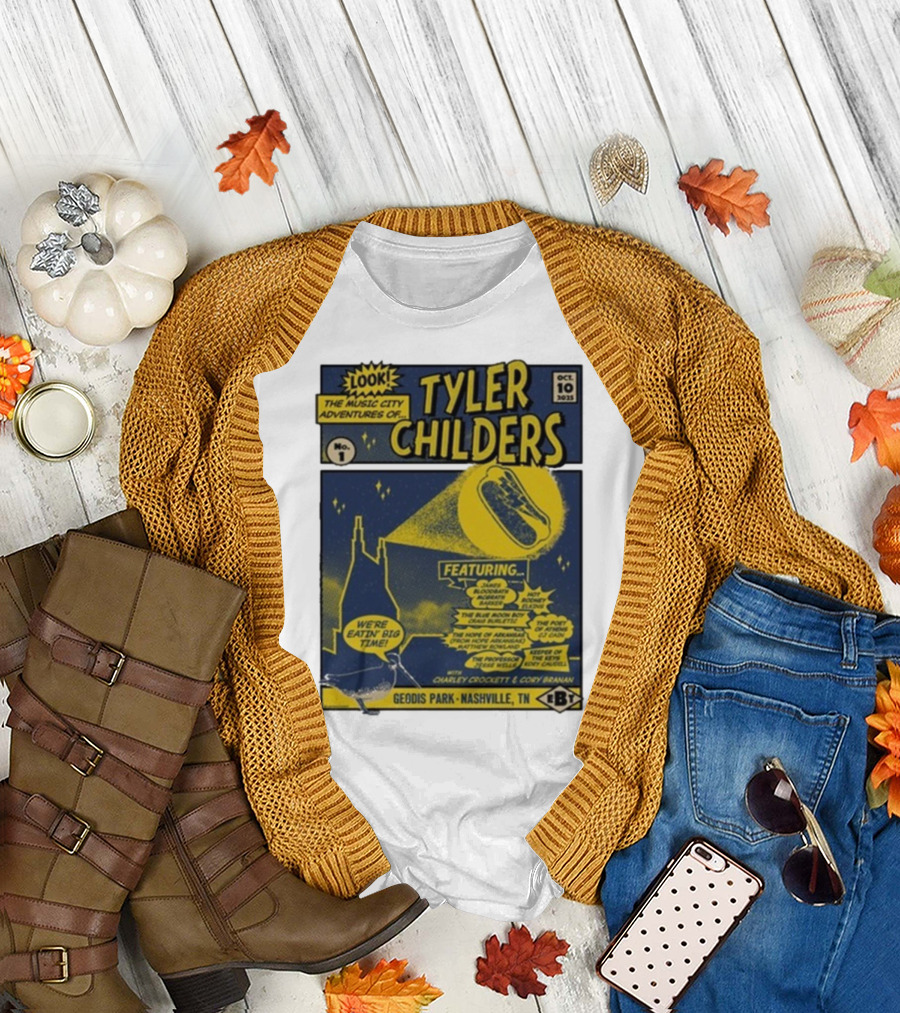 The Music City Adventures of Tyler Childers Geodis Park Nashville TN October 10 2025 Featuring Charley Crockett Cory Branan T-Shirt