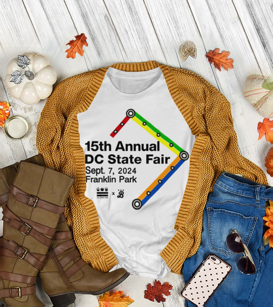 15th Annual DC State Fair Sept 7 2024 Franklin Park Metro Themed Design T-Shirt