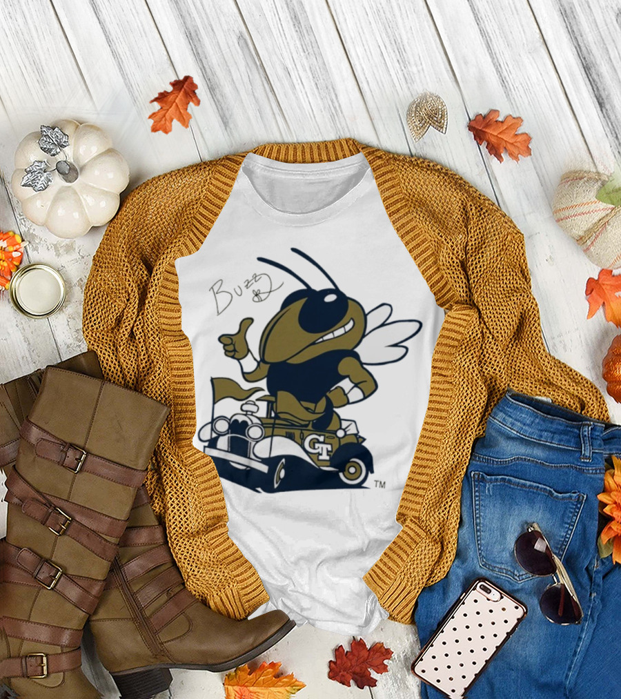 Buzz Georgia Tech Yellow Jacket GT Vintage Car Icon T-Shirt