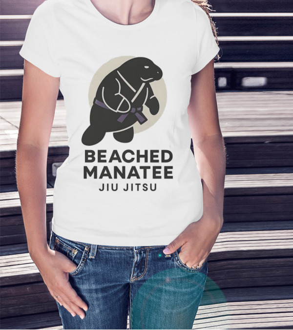 Beached Manatee Jiu Jitsu Black Belt Martial Arts Humor T-Shirt