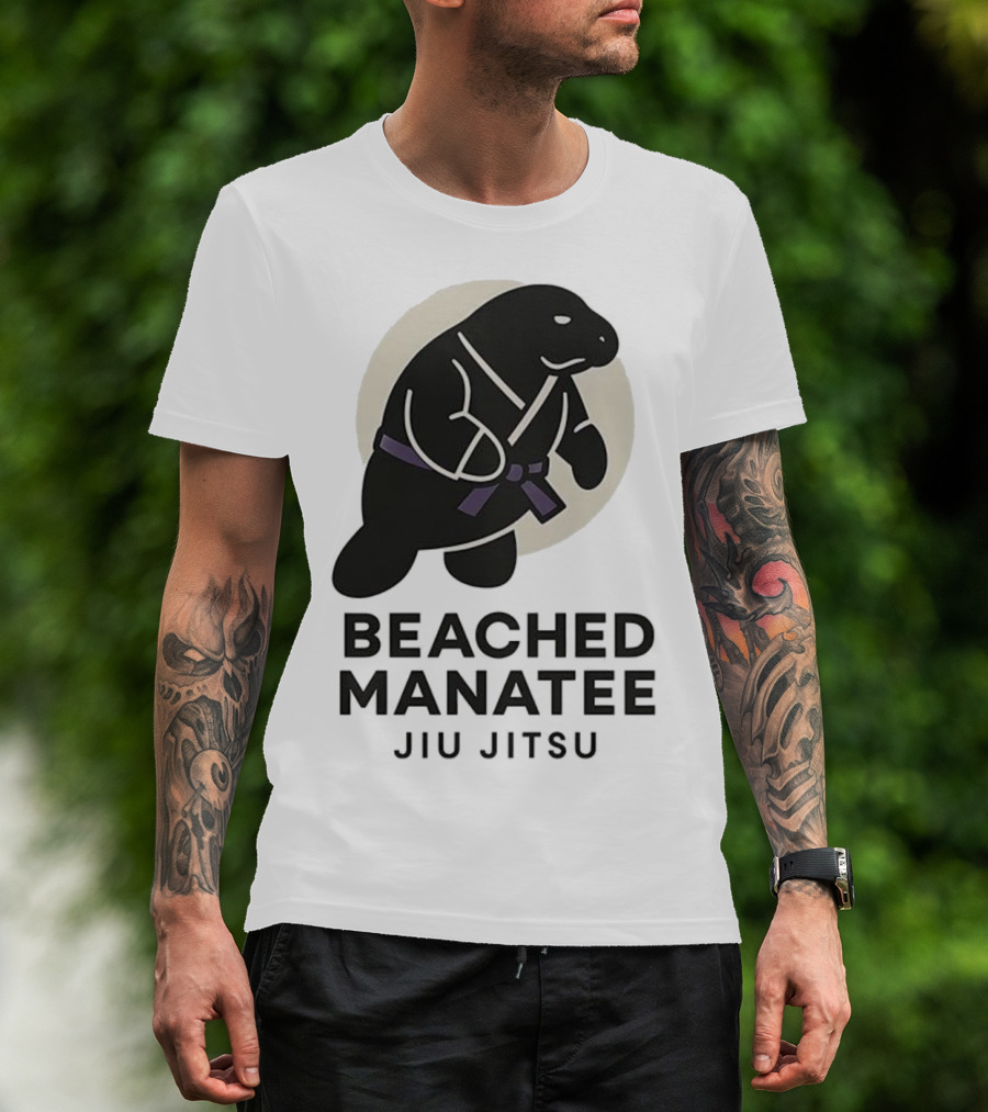 Beached Manatee Jiu Jitsu Black Belt Martial Arts Humor T-Shirt