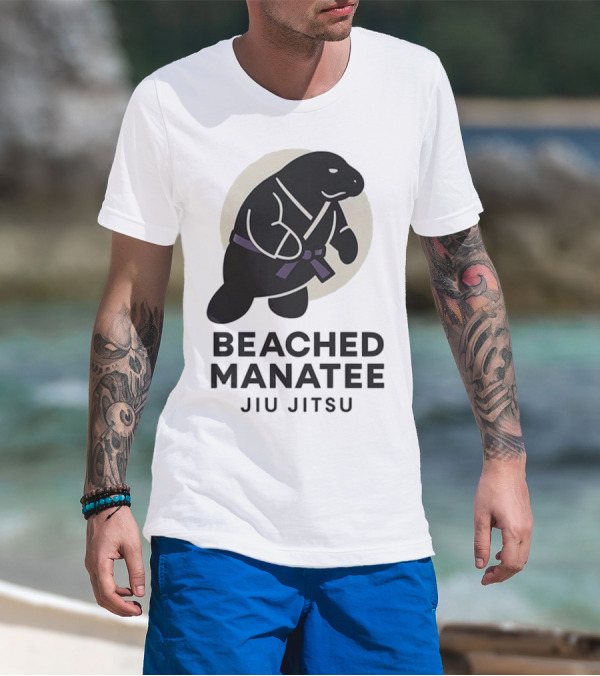 Beached Manatee Jiu Jitsu Black Belt Martial Arts Humor T-Shirt