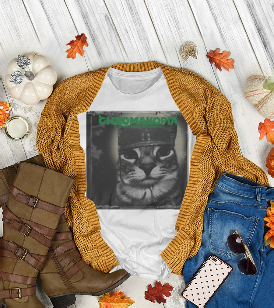 Chromakopia Cat in Military Cap Monochrome Limited Edition T-Shirt