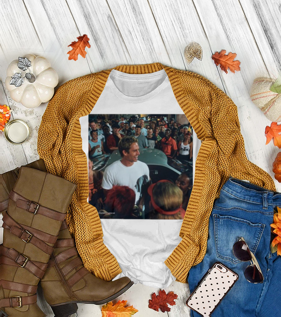 Paul Walker 51st Birthday Celebration Fast And Furious Scene T-Shirt