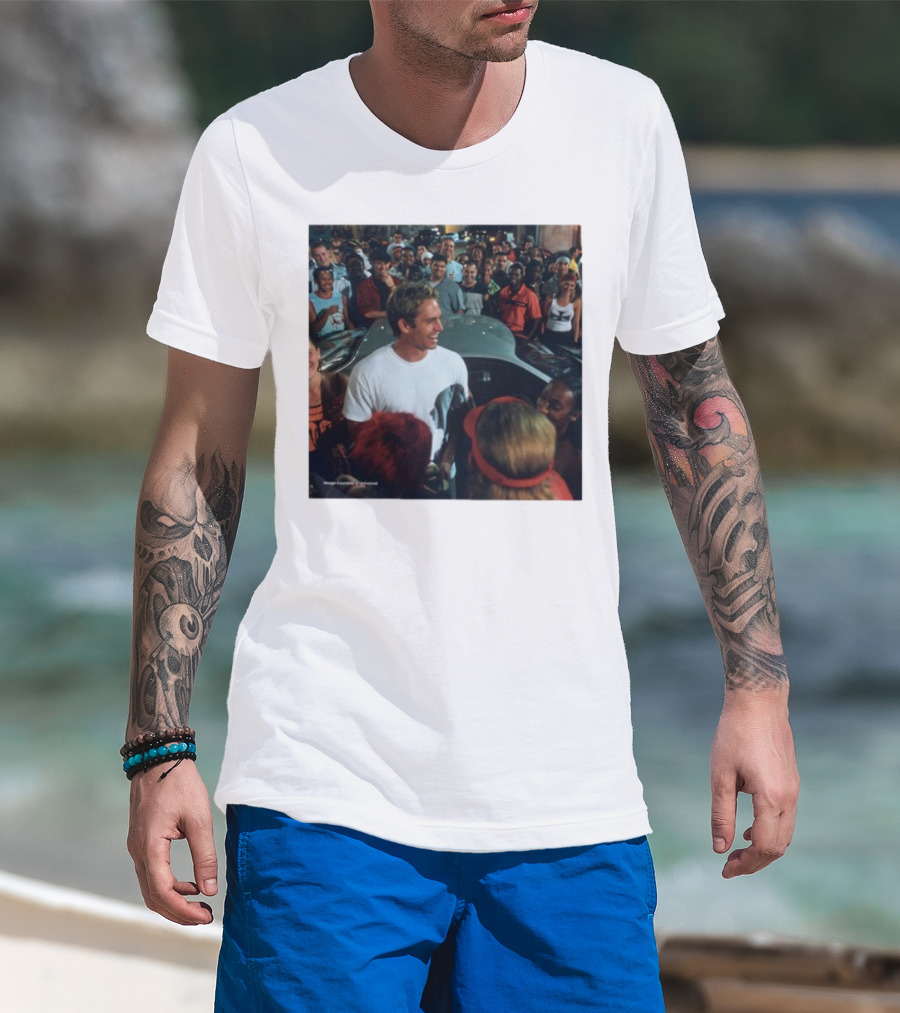 Paul Walker 51st Birthday Celebration Fast And Furious Scene T-Shirt
