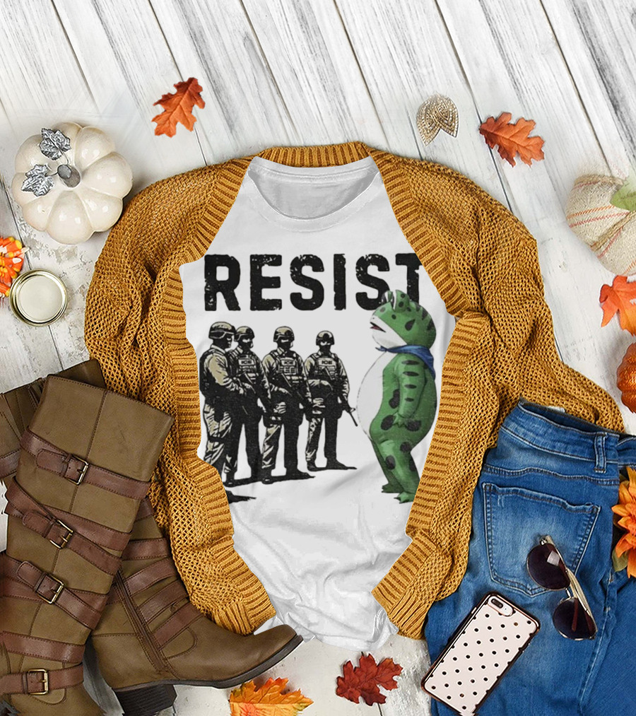 Portland Frog Resist Anti Fascism Anti Trump Protest Graphic T-Shirt