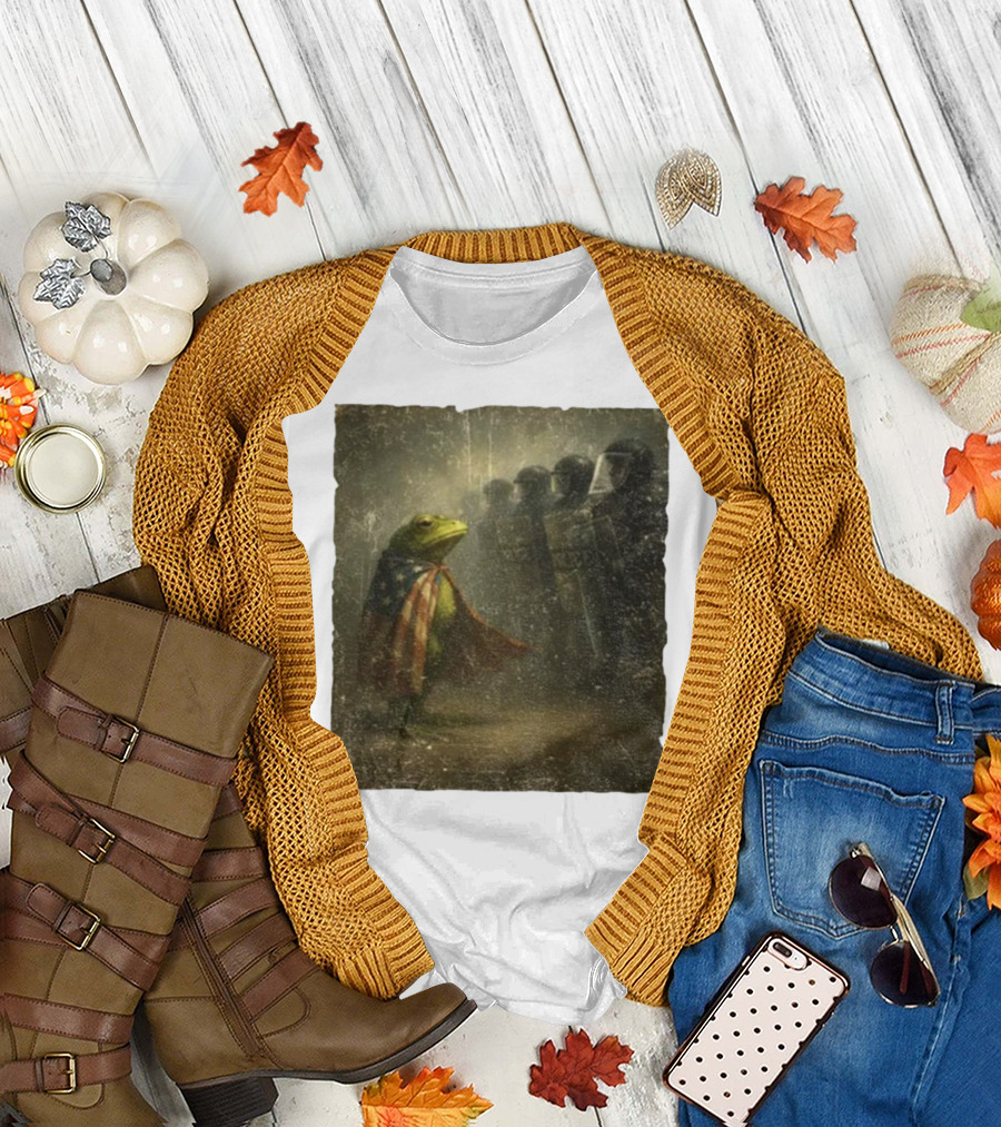 Portland Frog American Flag Protest Against Riot Police Equality T-Shirt