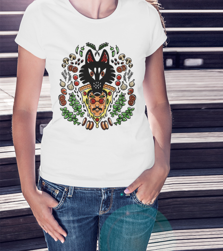 Wolf Pizza John Artistry Fusion With Toppings And Herbs T-Shirt