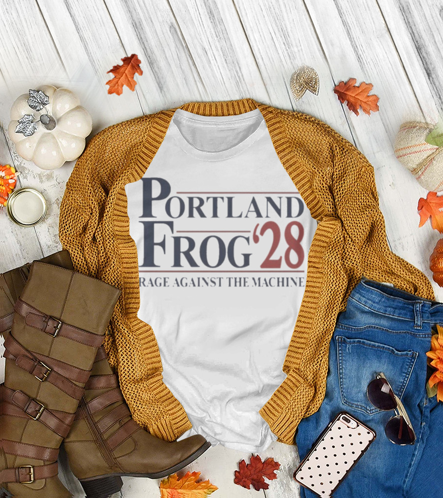 Portland Frog ’28 Rage Against The Machine Retro Style T-Shirt